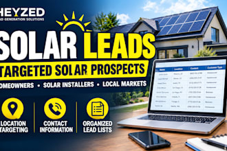 provide targeted solar leads and solar panel installations prospect