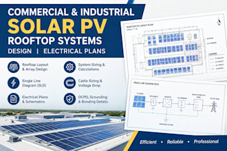 design commercial and industrial rooftop solar pv systems and electrical plans