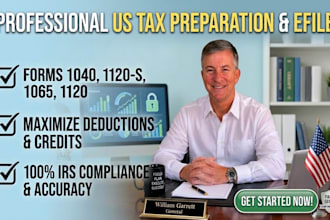 prepare and efile US tax return, form 1040, 1120s, 1065, 1120