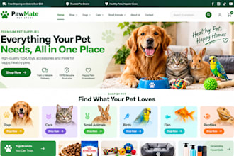 design a pet store website, pet shop website, and pet supplies online sto