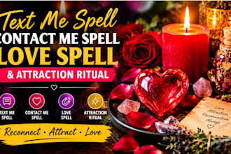cast text me spell, contact me spell, love me spell and attraction ritual