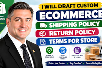 draft custom ecommerce shipping policy return policy terms for store