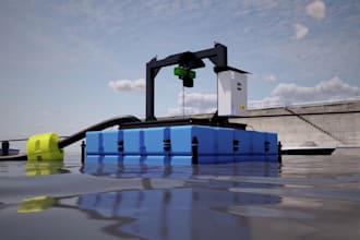 create 3d industrial machinery equipment animation video