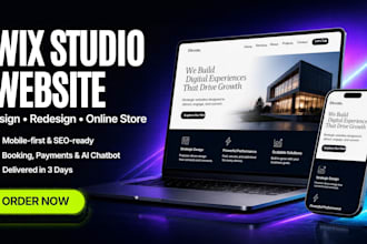 design or redesign a wix studio website with SEO, wix booking and ai chatbot