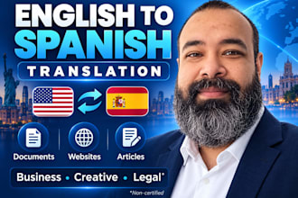 translate english to spanish documents and content
