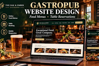 build a gastropub website with table reservations and food menus