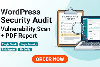 run wordpress security audit vulnerability scan PDF report