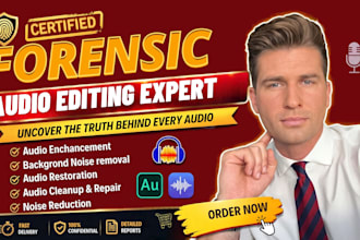 do forensic audio cleanup, detect background voice, noise reduction, enhance