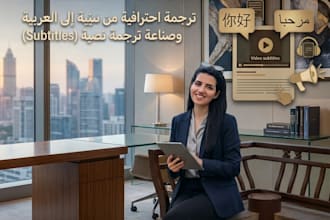 provide professional chinese to arabic translation and subtitles