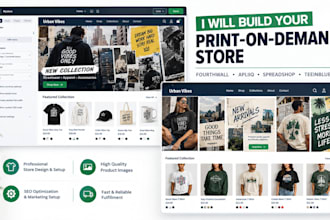 build fourthwall apliiq spreadshop teeinblue print on demand tshirt merch store