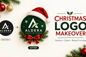 design a christmas logo and holiday banner makeover