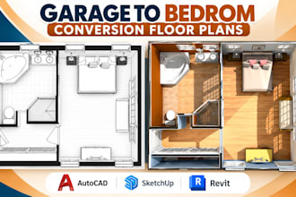 design garage to bedroom conversion floor plans  garage remodeling layouts