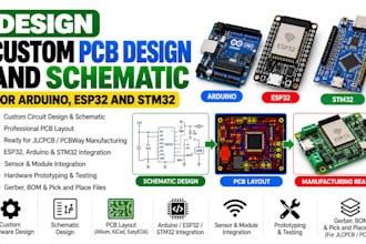 design custom pcb design and schematic for arduino, esp32, and stm32