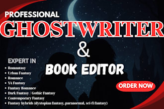 ghostwrite your urban fantasy, ya fiction book, dark romance as a ghostwriter