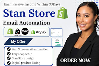 stan store email automation esty shop setup gumroad stan store