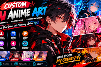 custom ai anime character art and profile pictures