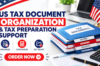 organize US tax documents and prepare tax summaries