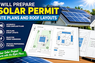 prepare solar permit site plans and roof layouts