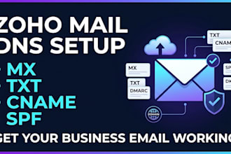 setup zoho mail cname txt mx and spf records professionally