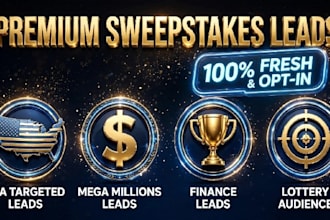 provide top tier USA senior lead, mega million leads, sweeps leads, gamblers