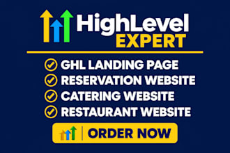 build website highlevel reservation gohighlevel restaurant website ghl website