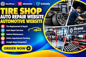 design automotive website, tire, auto repair website, car repair website