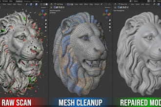 repair stl obj 3mf files, fix 3d model mesh errors, repair non manifold geometry