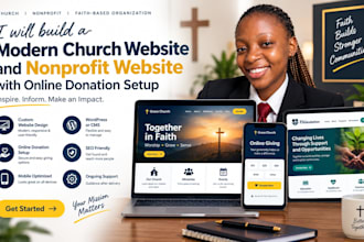 build a modern church website and nonprofit website with online donation setup
