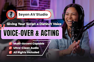 record a female voice over in warm and clear voice, youtube ads video voiceover