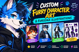 create custom furry character art and fursona illustrations