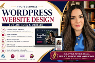 develop a wordpress website for book authors, writer website, author website