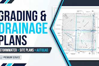 draw grading and drainage plan, stormwater plan, site drainage plan, autocad