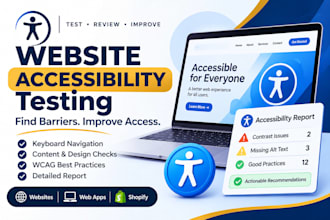 test website, web app and shopify accessibility with a wcag report