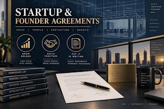 draft startup founder agreement, joint venture agreement and legal contract