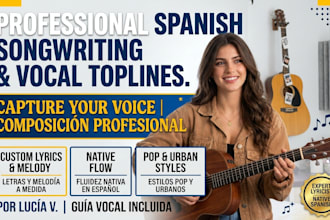 happily write catchy spanish lyrics vocal melodies toplines female songwriter