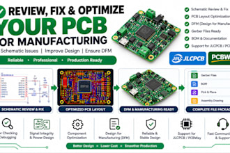 review, fix, and optimize your pcb for manufacturing, fix schematic issues