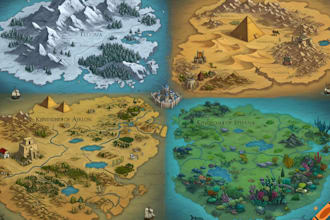 draw fantasy map illustration dnd fictional world map design board game book map
