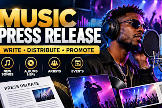 do music press release distribution for artist, new songs, album and events