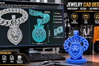 do 3d jewelry cad modeling for custom pendant and rings design