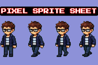 draw pixel art sprite sheet pixel art animation video game assets pixel tileset