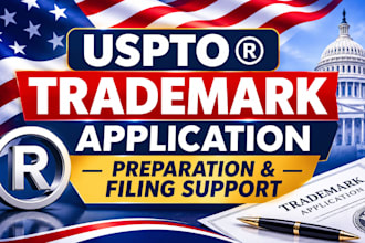 prepare upsto trademark application document and filling support