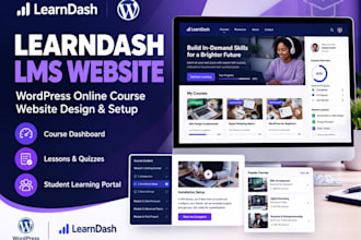 create learndash lms website, lms course content, learndash online course setup