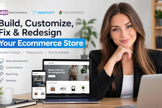 build customize fix and redesign woocommerce opencart oscommerce store