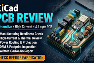 review 4 layer kicad pcb for automotive high current design and dfm