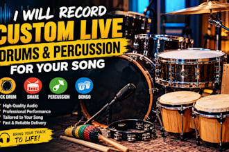 record professional live drums and percussion for your song