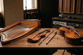 record live fiddle tin whistle cello harp for your song