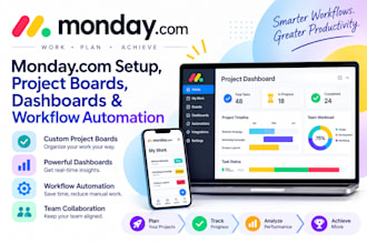monday com setup project boards dashboards workflow automation