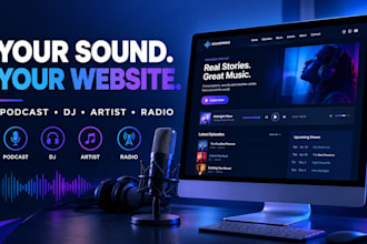 podcast website, artist website, dj website and radio website design