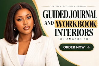 design guided journal and workbook interiors for amazon KDP