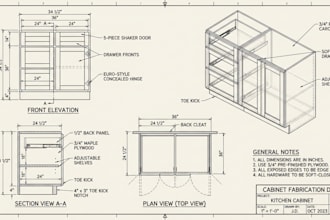 create cabinet fabrication drawings for manufacturers